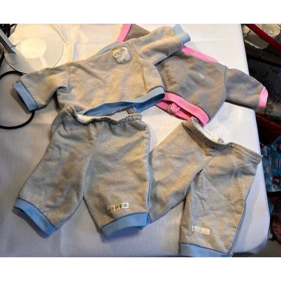 Vtg Cabbage Patch Kids Gray Kitty 1983 Coleco Blue Pink Trimmed Track Suit READ - Picture 4 of 4